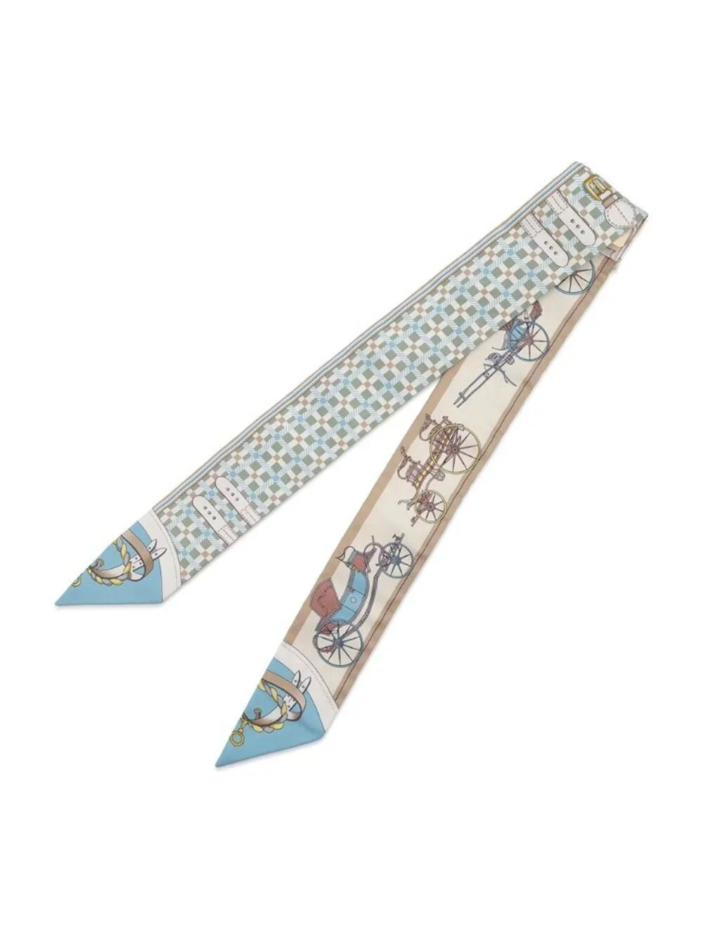 Hermes Scarf Twilly Carriage Transition les Voitures Nouvelles Silk SS